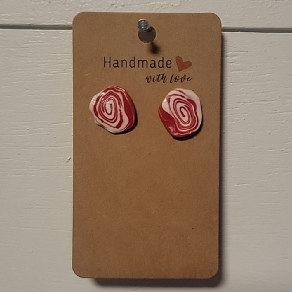 Christmas Peppermint Pattie "Ugly Sweater" Handmade Earrings